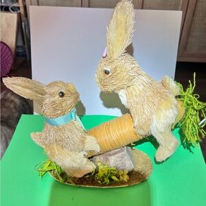 Charming Tan Bunny Figurine Set